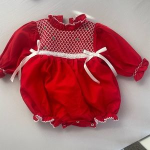 Busy Bees Smocked red dress. Size 3 month NWOT